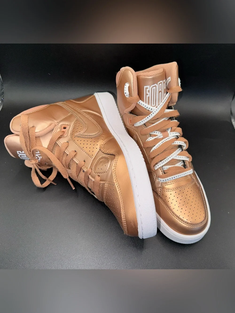 Nike Force High Metallic Bronze/Copper High-Top Sneakers – women’s 8.5
